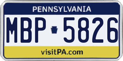PA license plate MBP5826