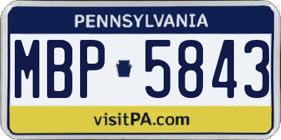PA license plate MBP5843