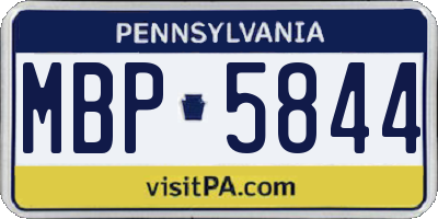 PA license plate MBP5844