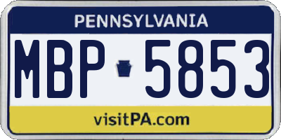 PA license plate MBP5853