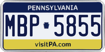 PA license plate MBP5855