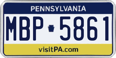 PA license plate MBP5861