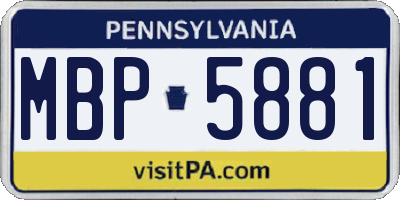 PA license plate MBP5881