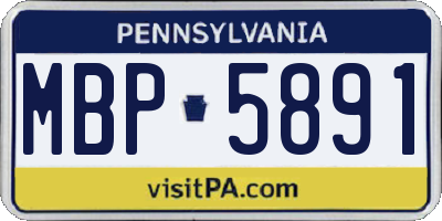 PA license plate MBP5891