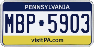 PA license plate MBP5903