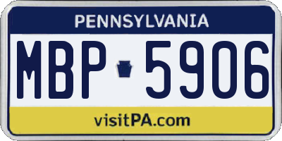 PA license plate MBP5906