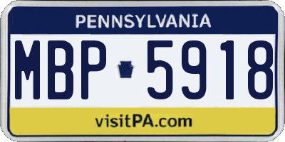 PA license plate MBP5918