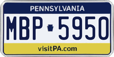PA license plate MBP5950