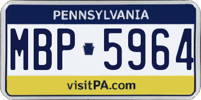 PA license plate MBP5964