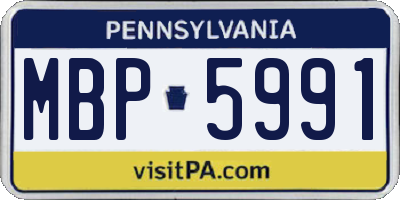 PA license plate MBP5991