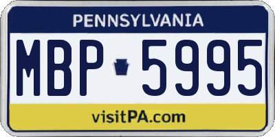 PA license plate MBP5995