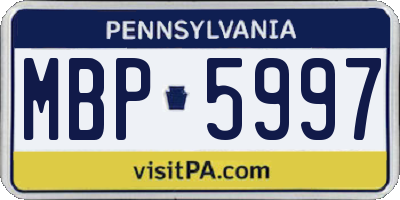 PA license plate MBP5997