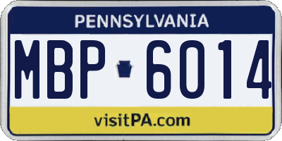 PA license plate MBP6014