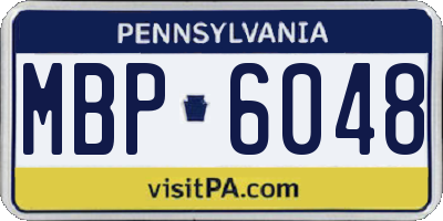PA license plate MBP6048