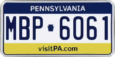 PA license plate MBP6061