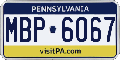 PA license plate MBP6067