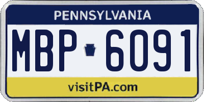 PA license plate MBP6091