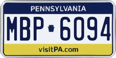 PA license plate MBP6094