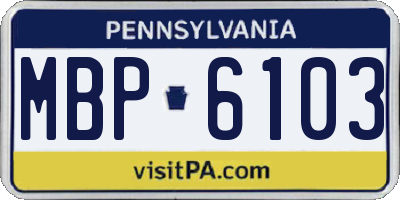 PA license plate MBP6103
