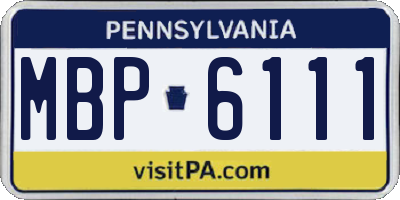 PA license plate MBP6111