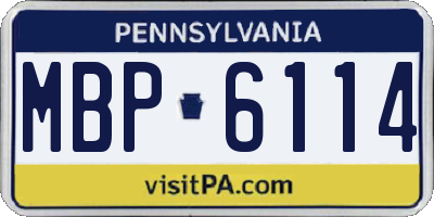 PA license plate MBP6114