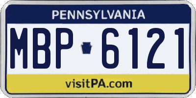 PA license plate MBP6121