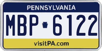 PA license plate MBP6122