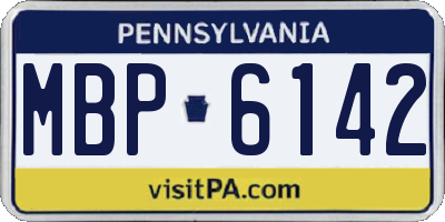 PA license plate MBP6142