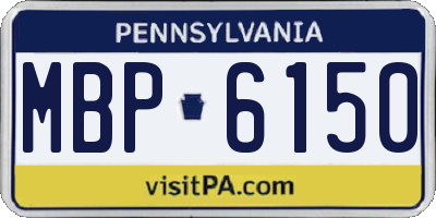 PA license plate MBP6150