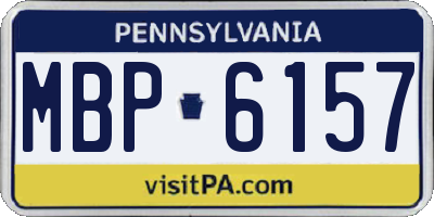 PA license plate MBP6157