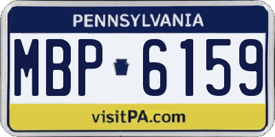 PA license plate MBP6159