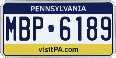 PA license plate MBP6189