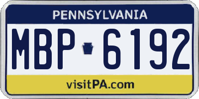 PA license plate MBP6192