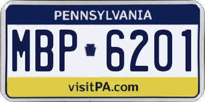 PA license plate MBP6201