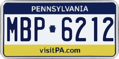PA license plate MBP6212