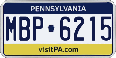 PA license plate MBP6215
