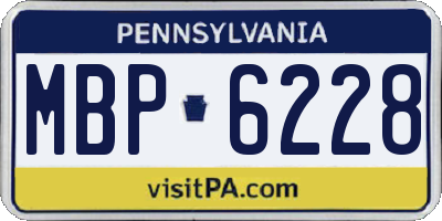PA license plate MBP6228