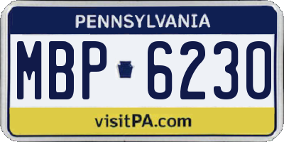 PA license plate MBP6230