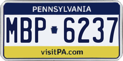 PA license plate MBP6237