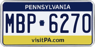 PA license plate MBP6270
