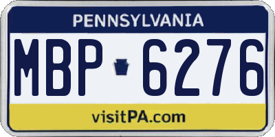PA license plate MBP6276