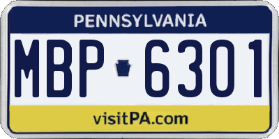 PA license plate MBP6301