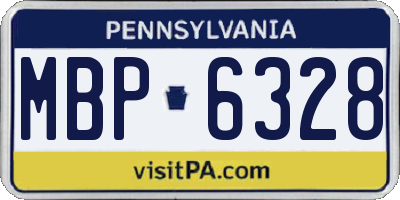PA license plate MBP6328