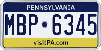 PA license plate MBP6345