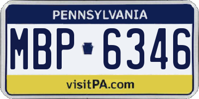PA license plate MBP6346