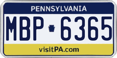 PA license plate MBP6365