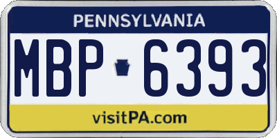 PA license plate MBP6393