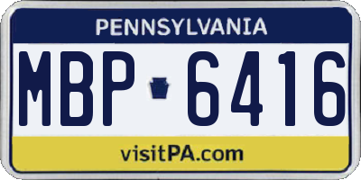 PA license plate MBP6416