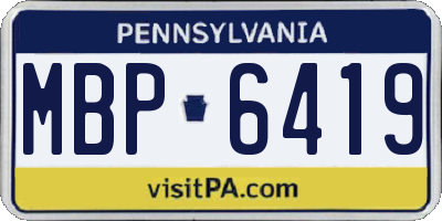 PA license plate MBP6419