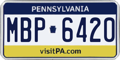 PA license plate MBP6420